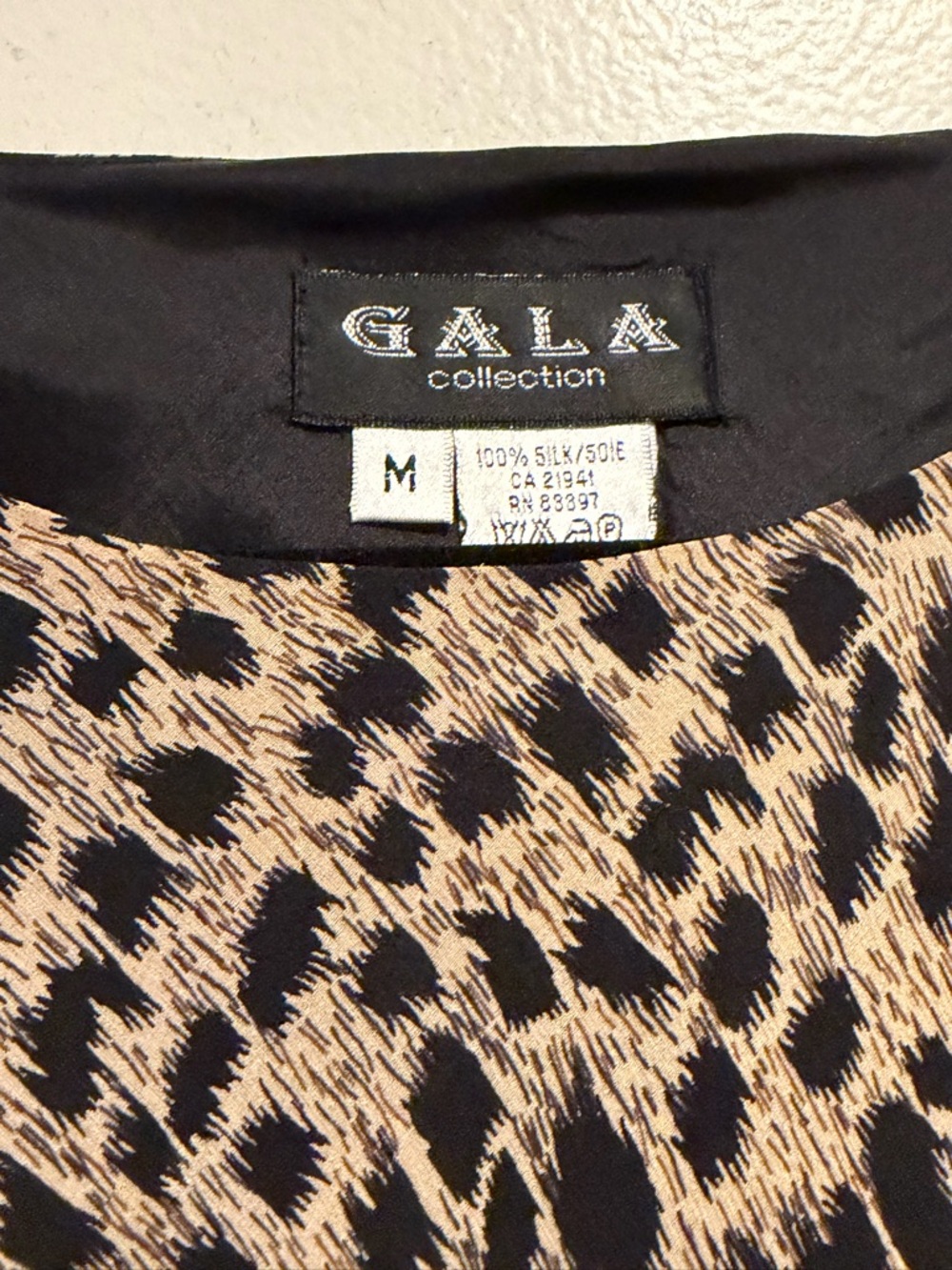 GALA Collection Silk Maxi Dress with Leopard Print - Picture 3 of 6